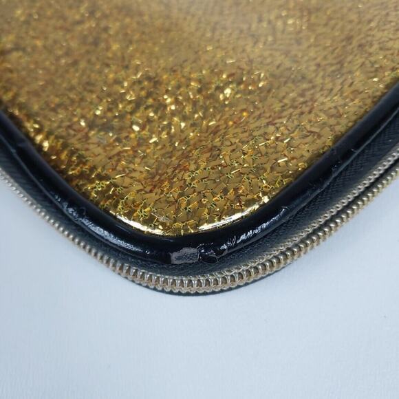 Betsey Johnson Gold Glitter Tablet Sleeve Case Bag Notebook - Picture 7 of 11